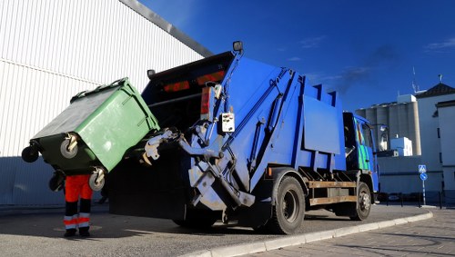 Commercial waste collection vehicle in Hackbridge